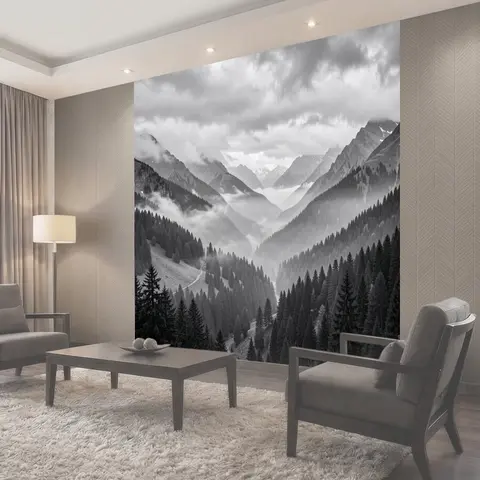 Фотообои Горный туман над долинами