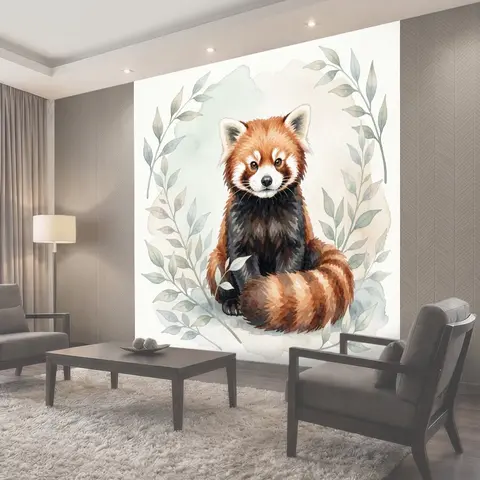 Фотообои Рыжая панда среди ветвей