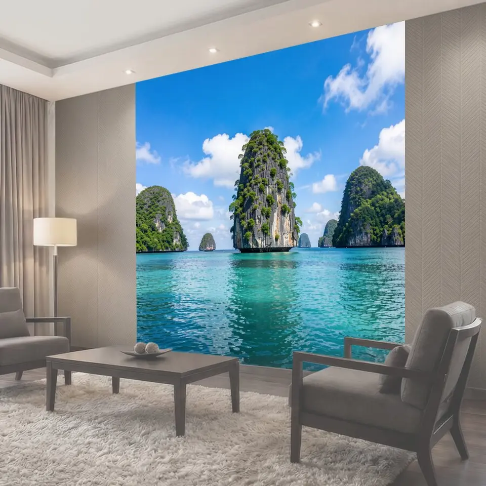 Фотообои Тропические скалы в бирюзовом море
