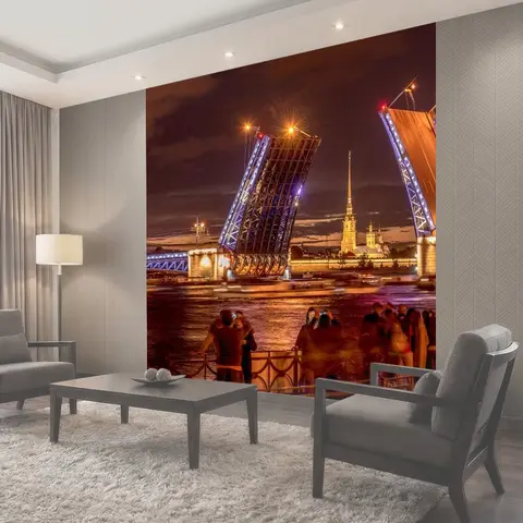Фотообои Мост, питер пауль крепость, санкт петербург