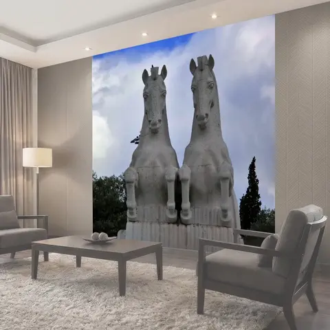 Фотообои Произведение искусства, лошади, близнец