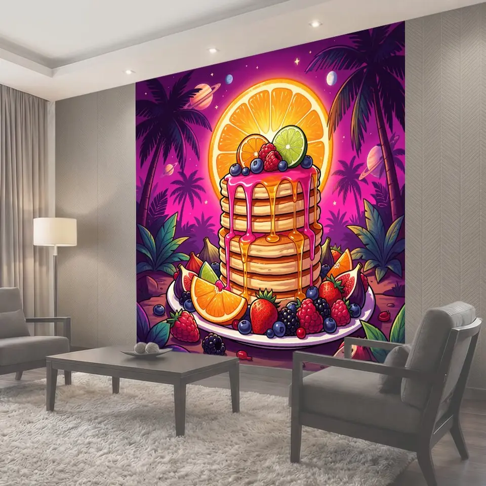 Фотообои Фруктовые панкейки с цитрусовым декором