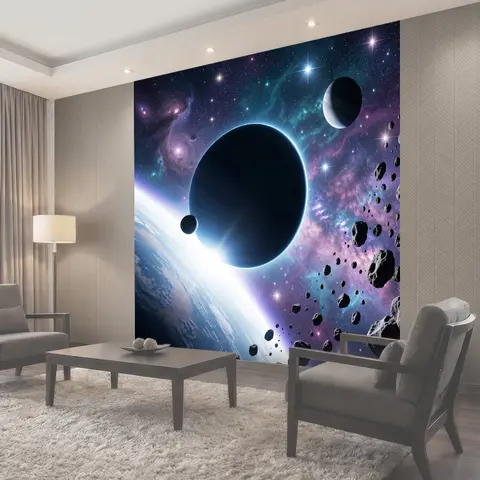 Фотообои Космический пейзаж с планетами