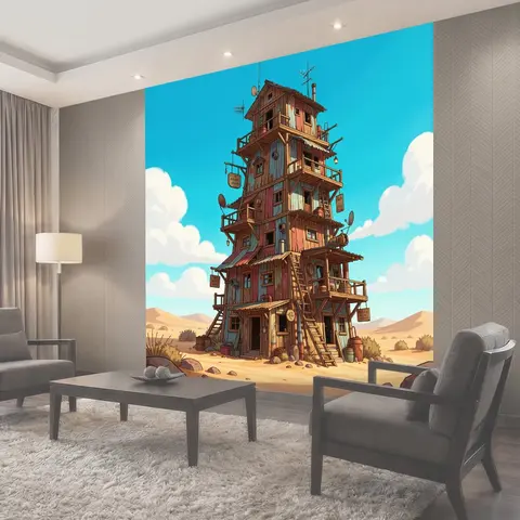 Фотообои Фантазийная лачуга в песках