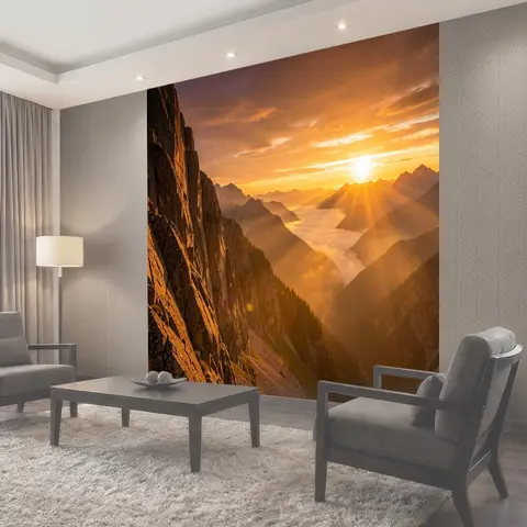 Фотообои Горные вершины на рассвете