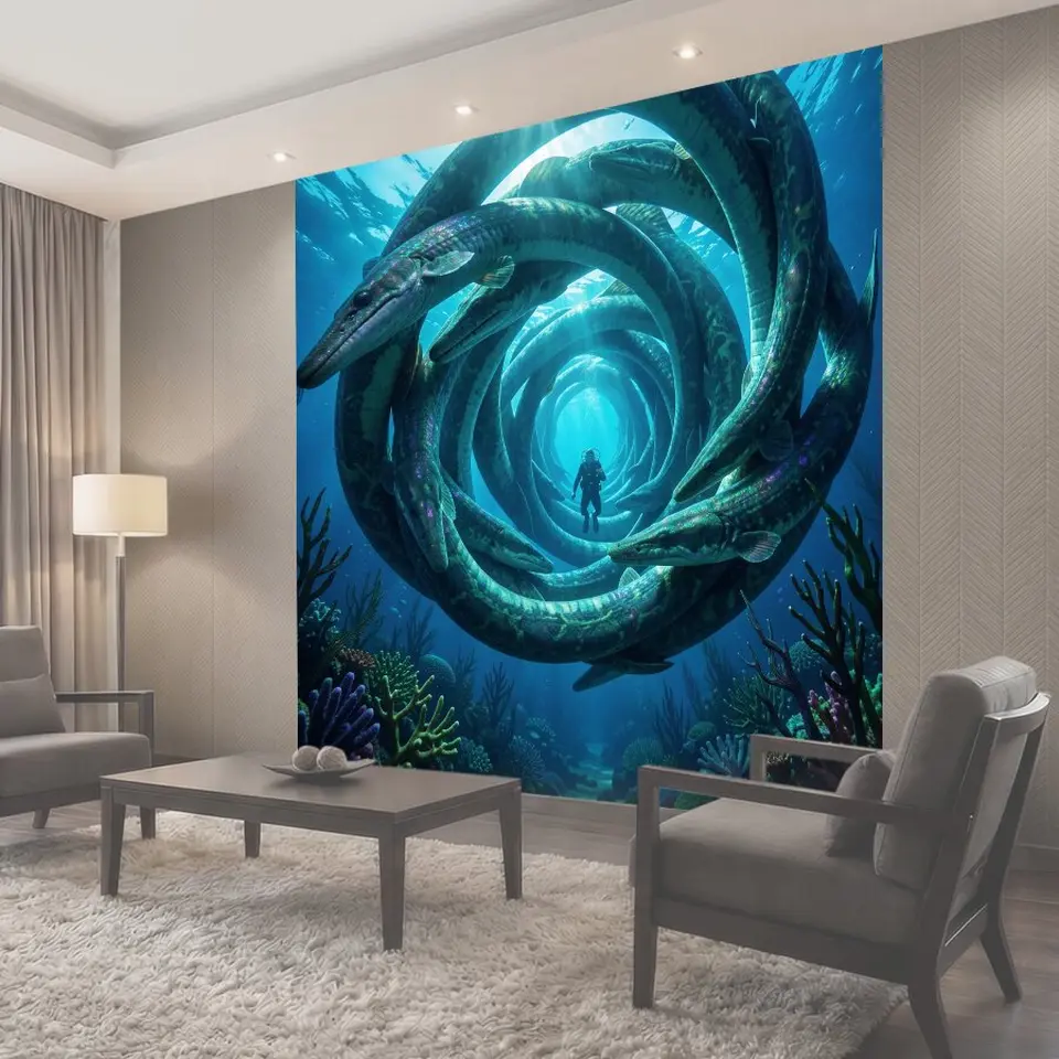 Фотообои Подводный тоннель из морских змей