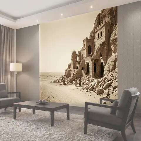 Фотообои Заброшенная крепость в скалах