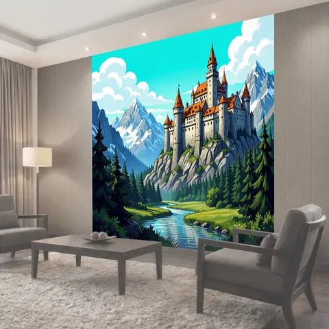 Фотообои Замок в горных Альпах