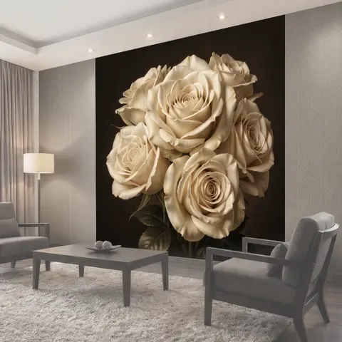 Фотообои Букет кремовых роз