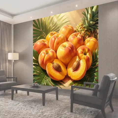 Фотообои Сочные персики и ананас