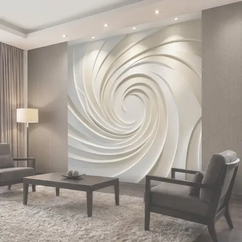 Фотообои Белая абстрактная спираль 3D