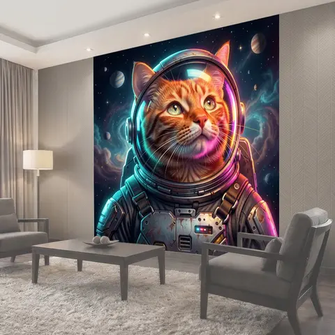 Фотообои Космический кот в скафандре
