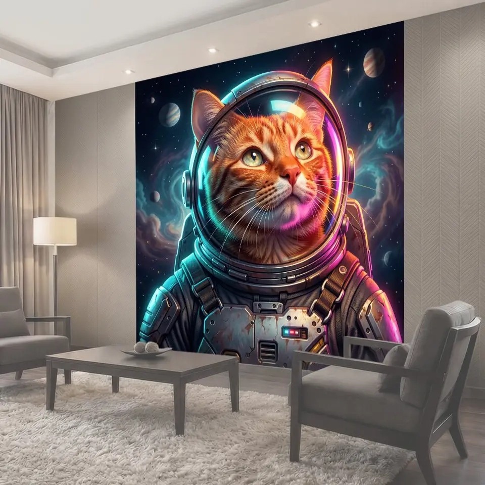 Фотообои Космический кот в скафандре