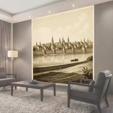 Фотообои Старинный город у реки