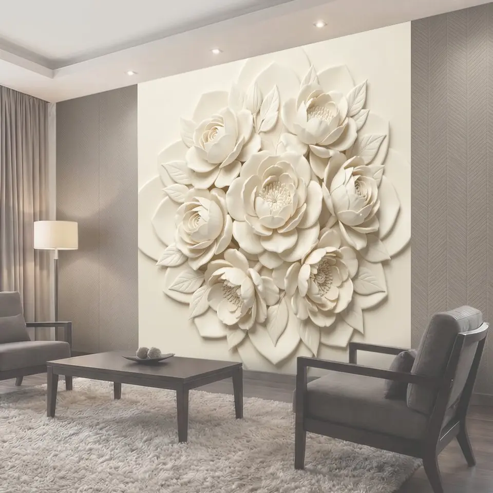 Фотообои 3D букет белых цветов