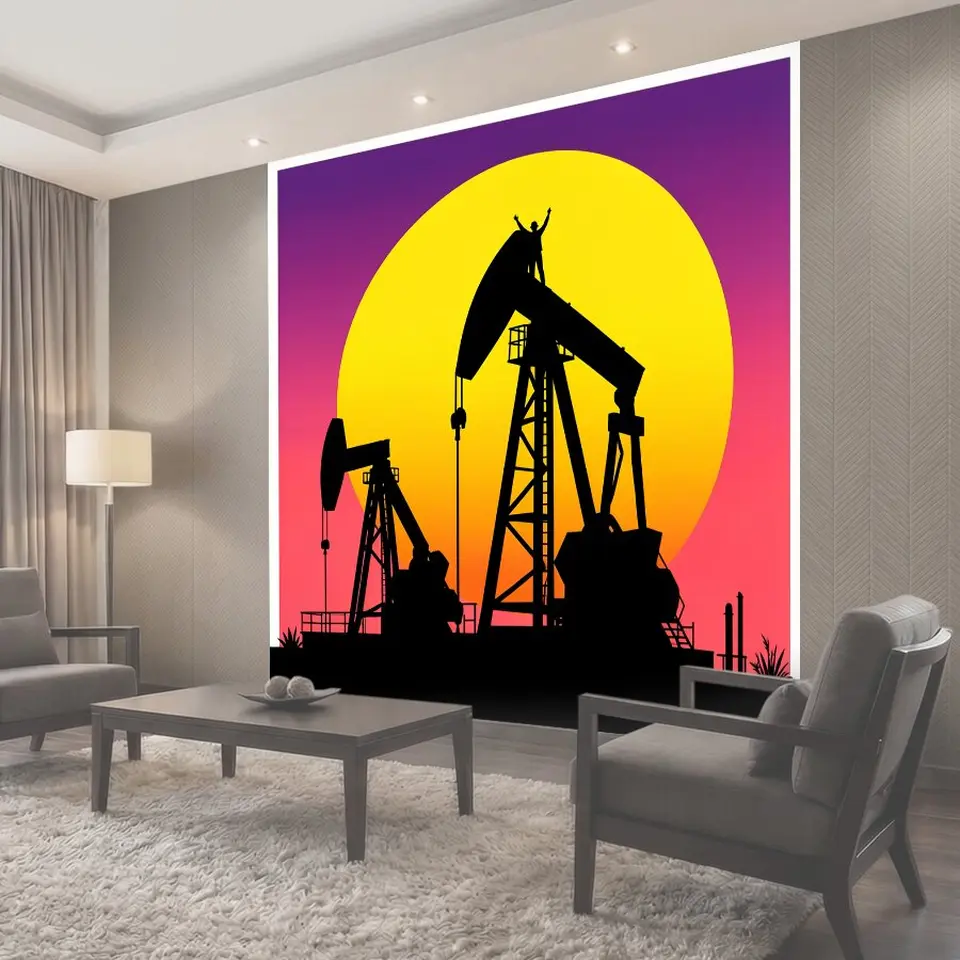 Фотообои Нефтяные качалки у солнца