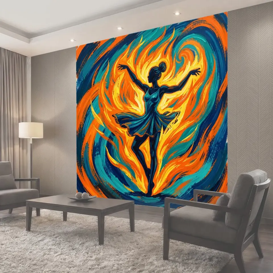 Фотообои Феникс в огненном вихре