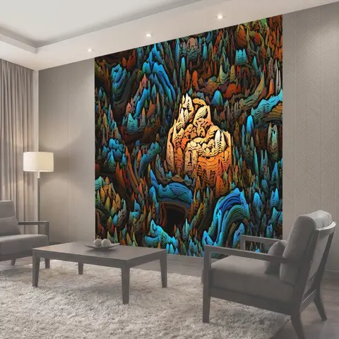 Фотообои Alien Planet Abode Дом инопланетного художника с дверным проемом жилой дом пришелец дверной проем яркий…