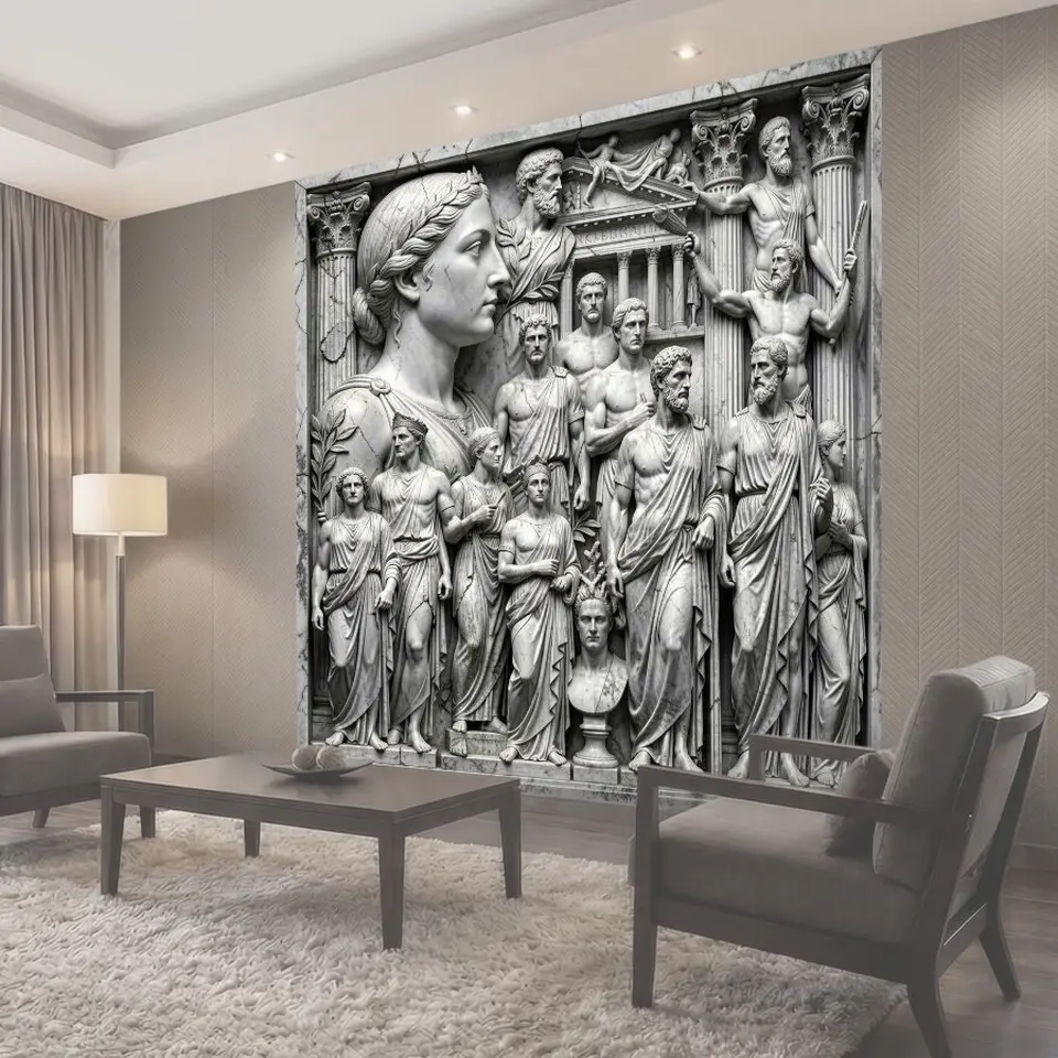 Фотообои Античные мраморные фигуры и бюсты