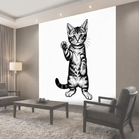 Фотообои Котёнок с поднятой лапкой
