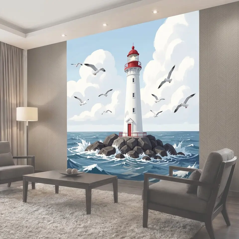 Фотообои Маяк в морском просторе