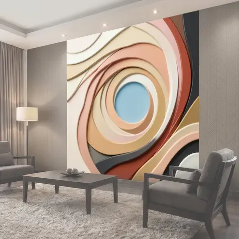 Фотообои Абстрактные цветные волны