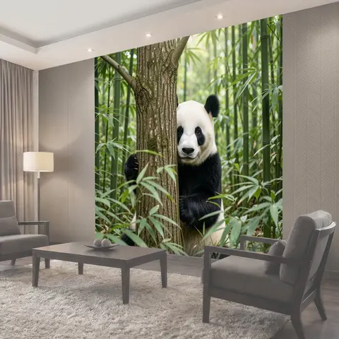 Фотообои Панда в бамбуковой роще