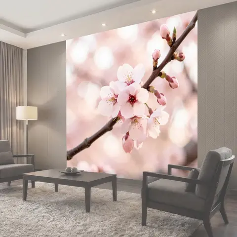 Фотообои Ветка сакуры с нежными цветами