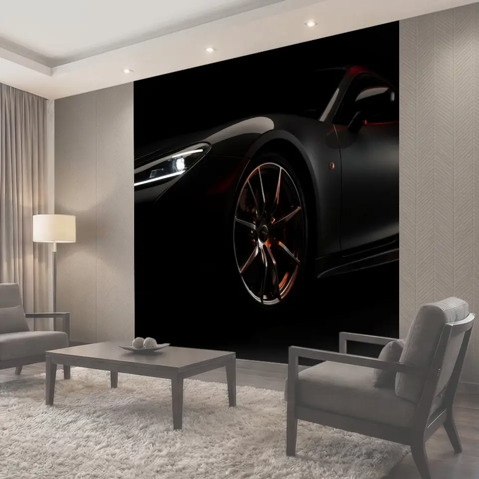 Фотообои Спортивный автомобиль в темном свете