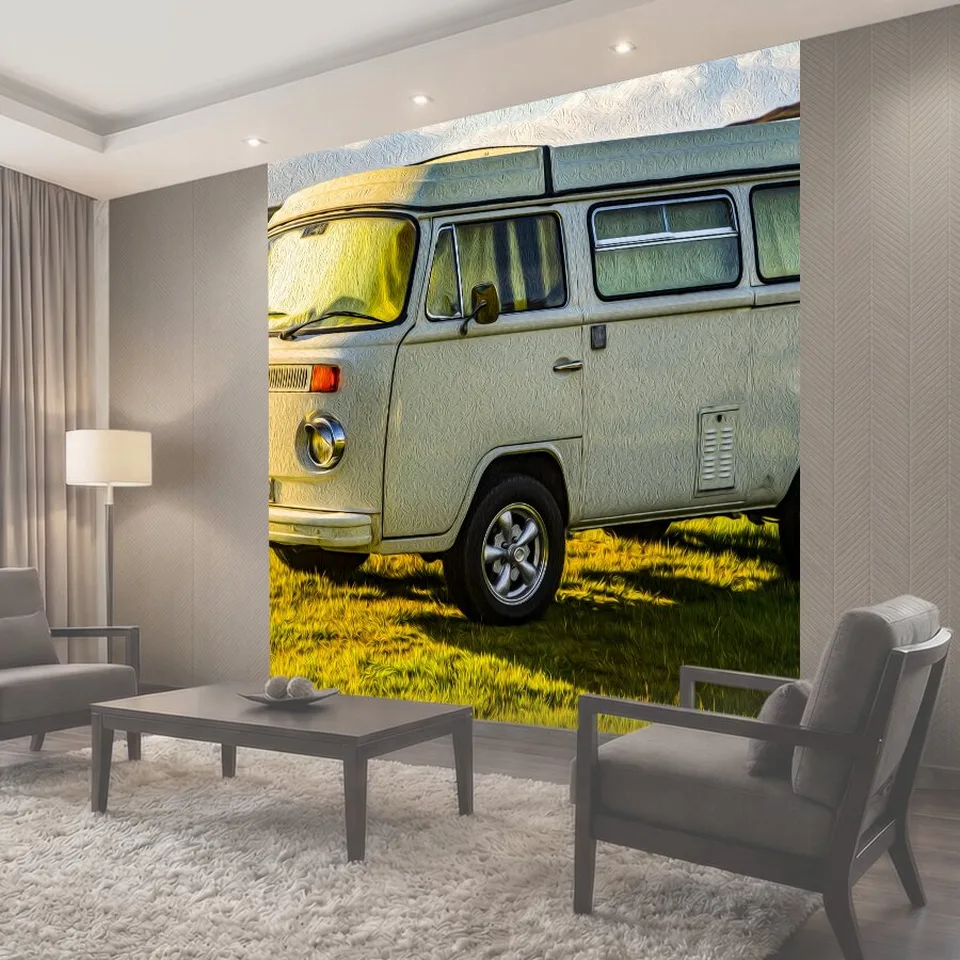 Фотообои Классический Volkswagen Ван автомобилей в лагере