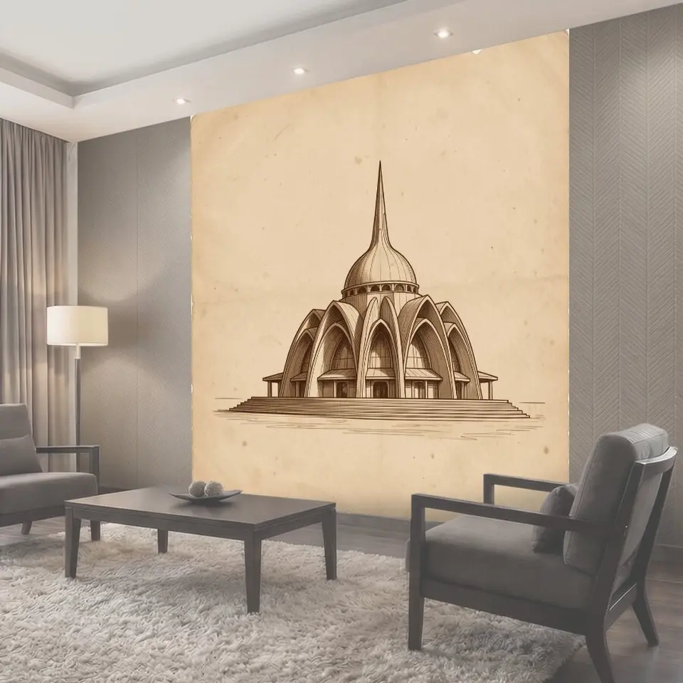 Фотообои Футуристическое здание с куполом