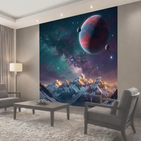 Фотообои Космический пейзаж с горами