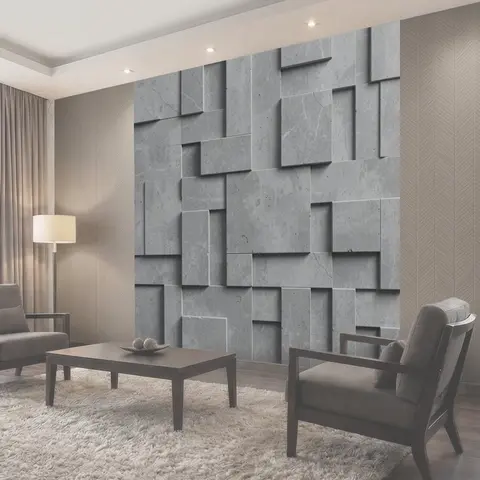 Фотообои Кубическая бетонная 3D текстура