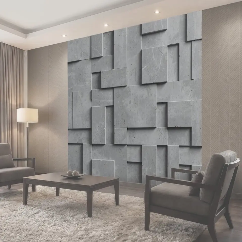 Фотообои Кубическая бетонная 3D текстура