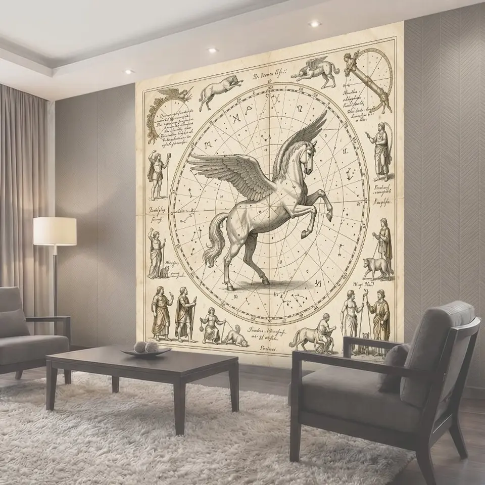 Фотообои Крылатый конь на звездной карте