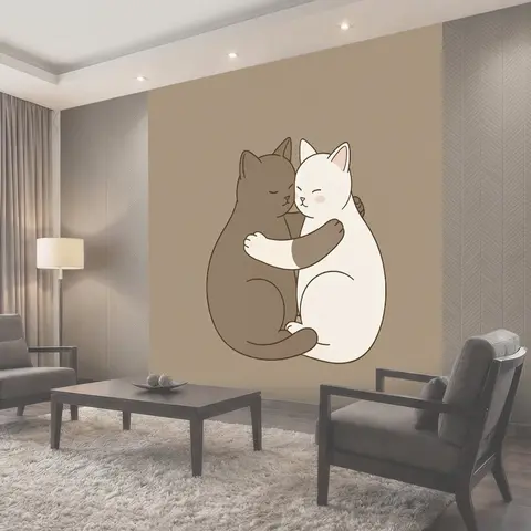 Фотообои Два обнимающихся кота