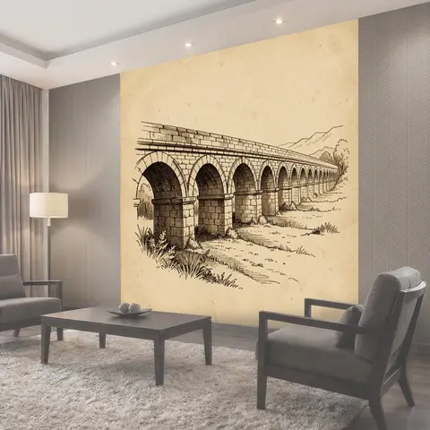 Фотообои Старинный каменный мост с арками