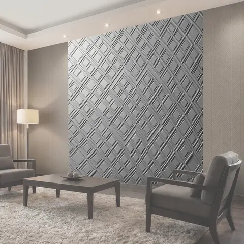Фотообои 3D кубический орнамент в сером