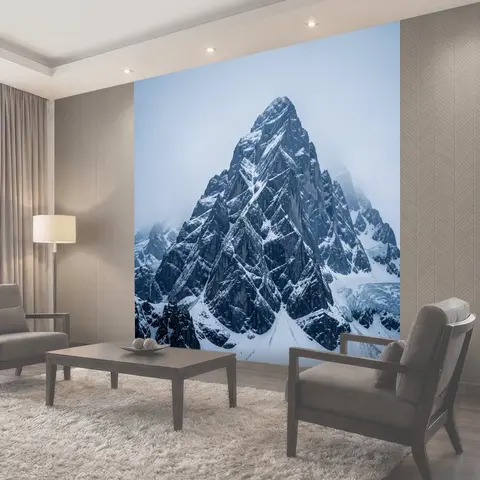 Фотообои Заснеженные скалы в тумане