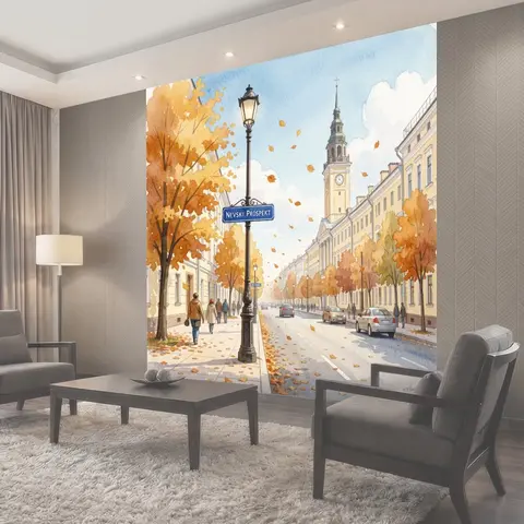 Фотообои Осенний Невский проспект в Петербурге