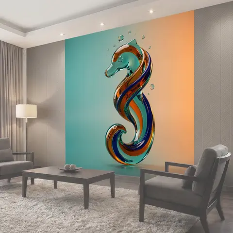 Фотообои Абстрактный стеклянный морской конек