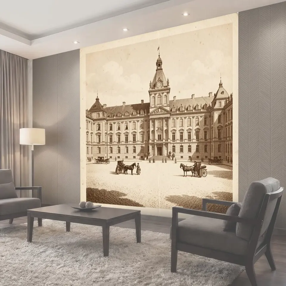 Фотообои Старинная резиденция с каретами