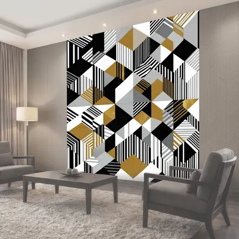 Фотообои Геометрический кубизм с полосками