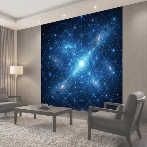 Фотообои Неоновая галактика с геометрией