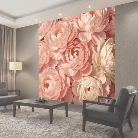 Фотообои Нежные розовые цветы в крупном плане