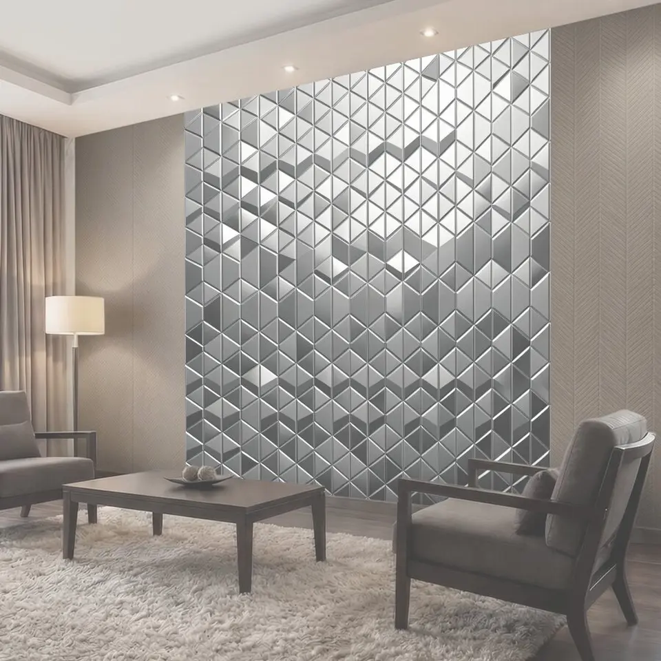 Фотообои Серебристый 3D кубический паттерн