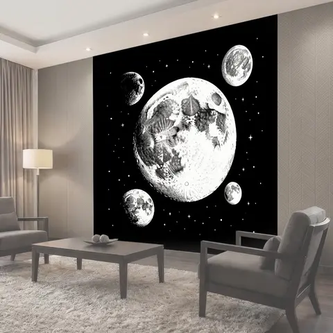 Фотообои Космическая графика с луной