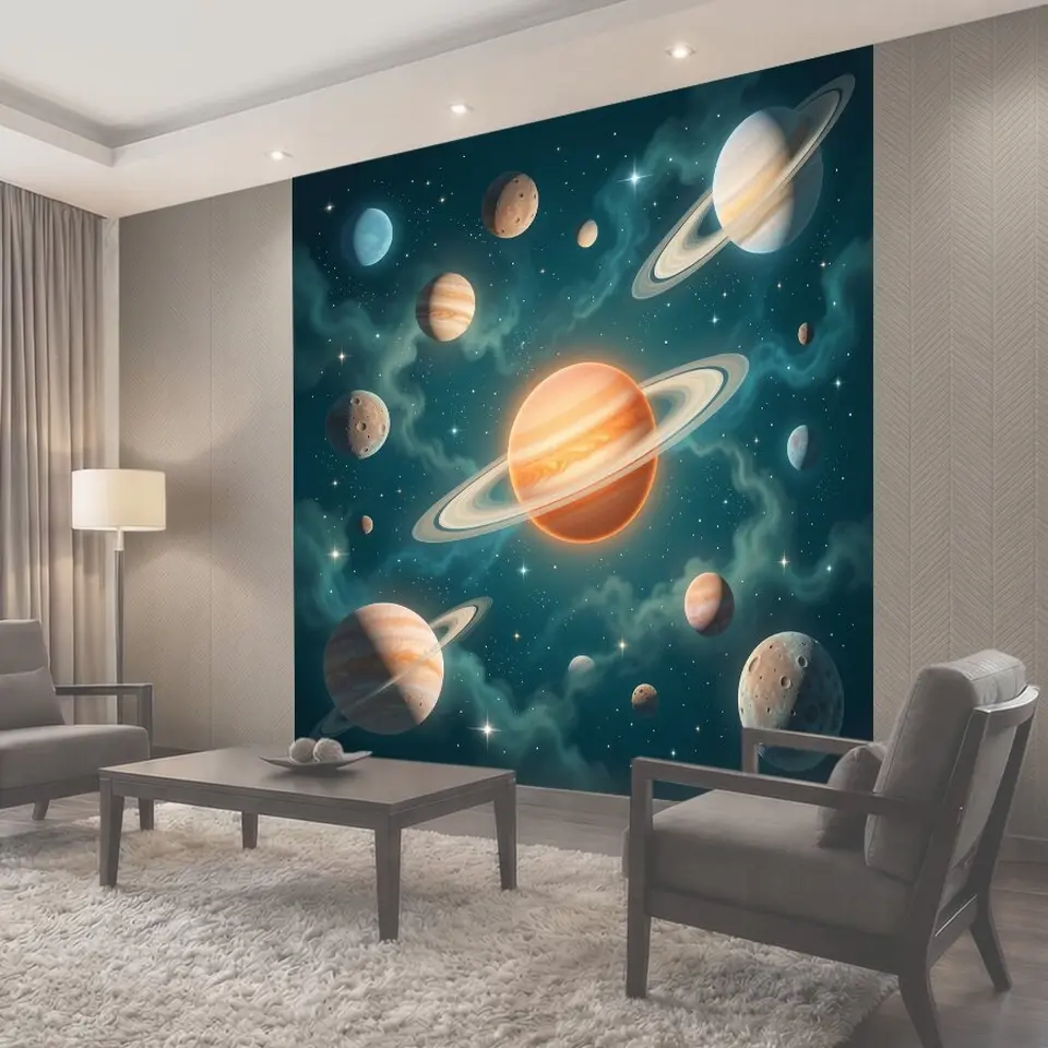 Фотообои Космическая система планет и колец