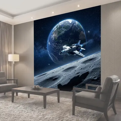 Фотообои Космический корабль у Земли