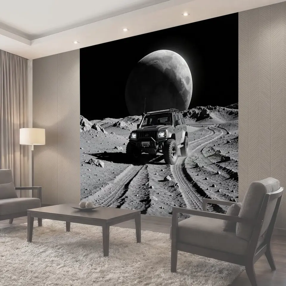 Фотообои Джип на лунном рельефе
